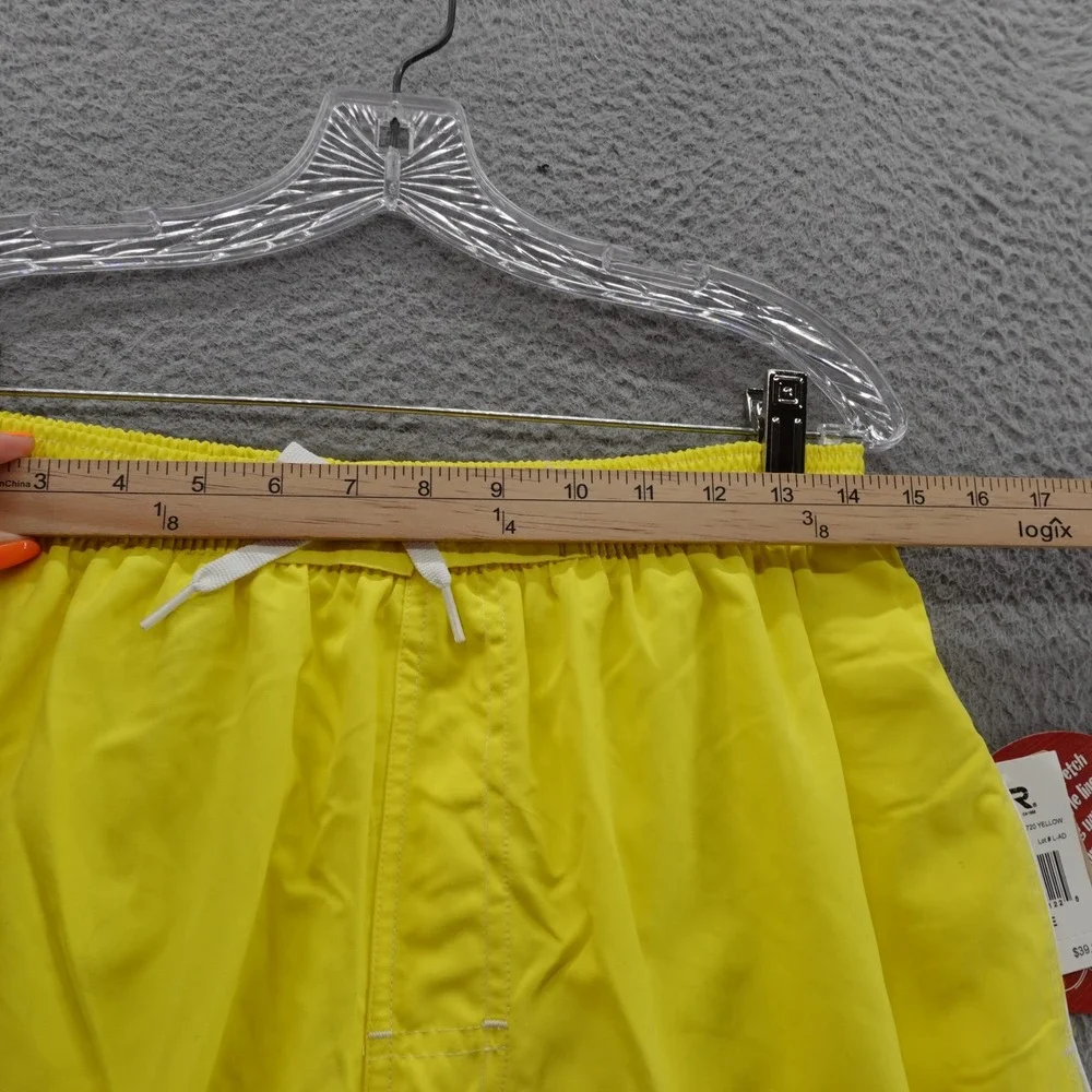 TYR Challenger Swim Trunks Large Yellow Mens Mesh Lined Quick Dry Pockets NWT‎